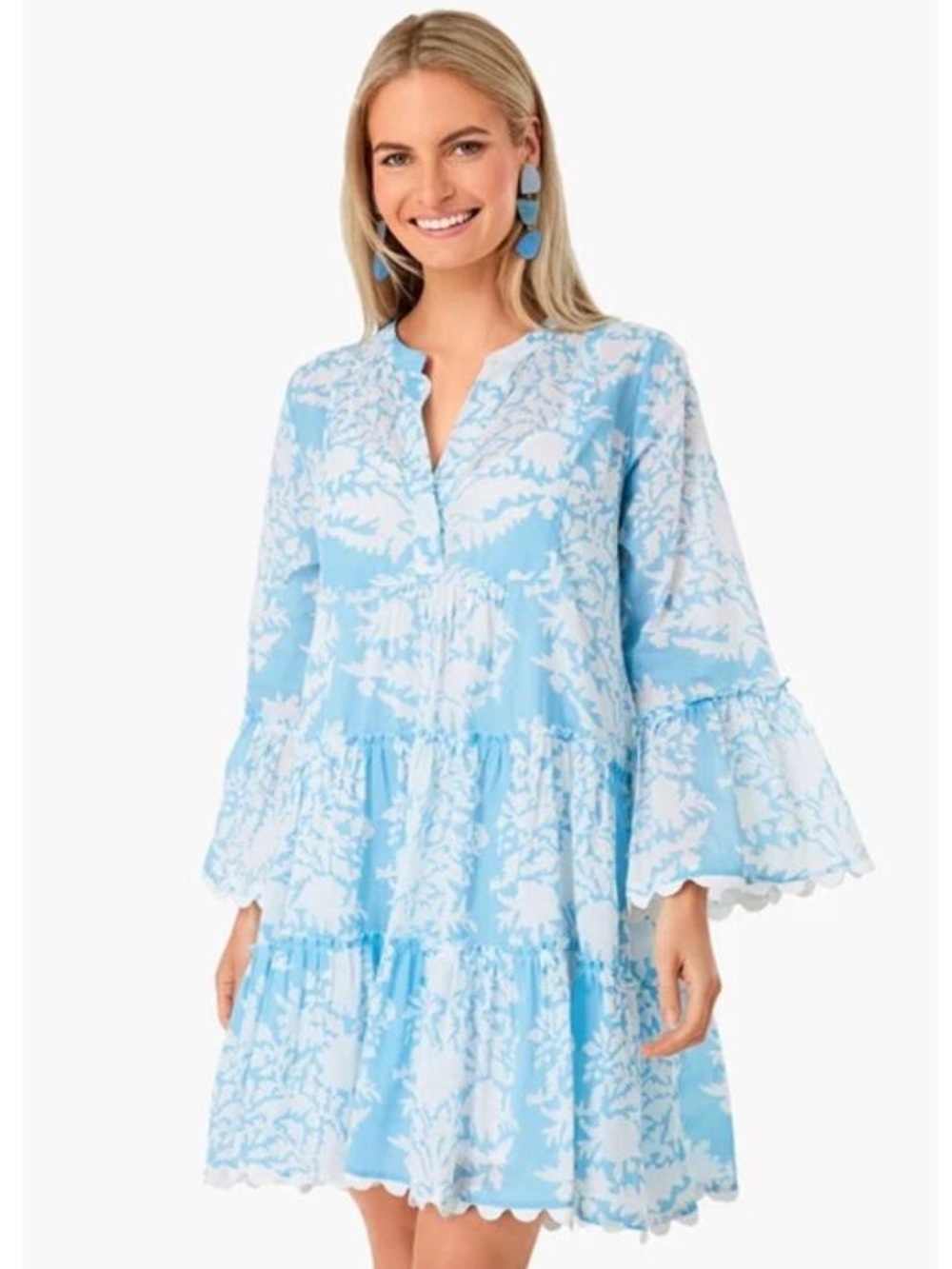 Tuckernuck Exclusive Juliet Dunn Pastel Blue Palladio Flared Sleeve Dress